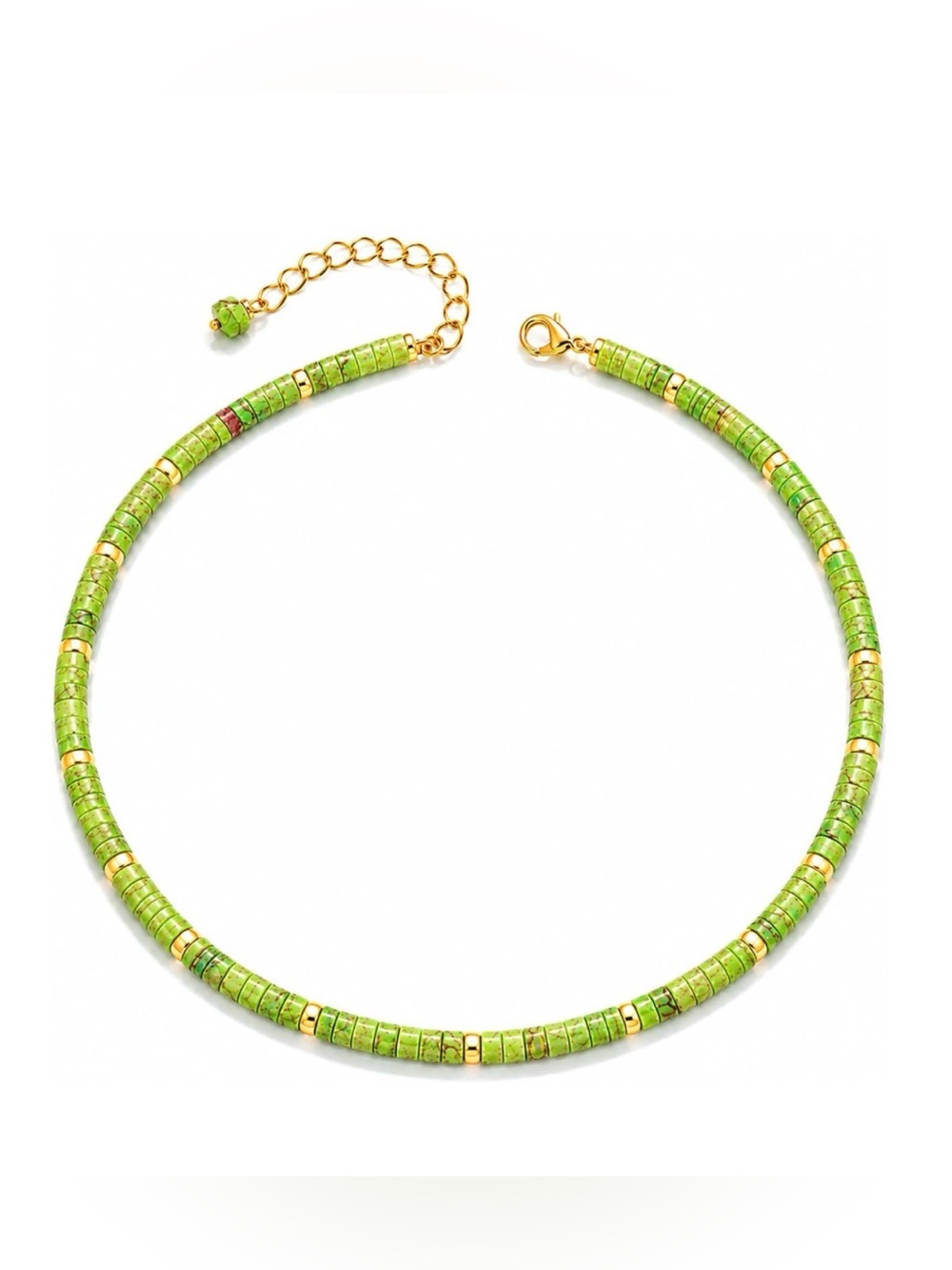 Imperial Turquoise bead, 14k gold necklace - Picture 2 of 2